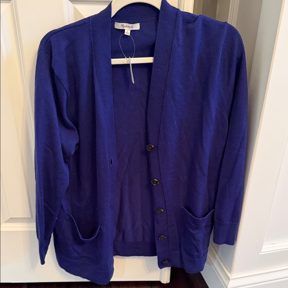 Madewell Deep Blue Cardigan Sweater